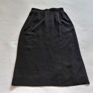 Richard Warren Black Pencil Skirt Size 4 Elastic Waist Back Slit USA Made Office